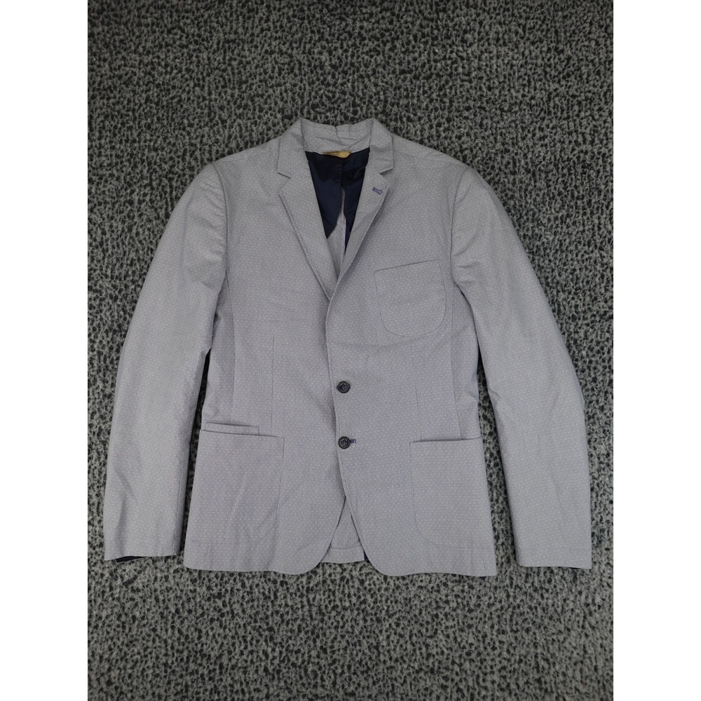 Xagon Man Blazer Mens 52 Light Blue Micro Dot Italian Tailored Jacket E43TORR
